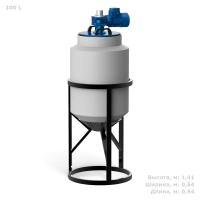 Емкость K 100 литров с лопастной мешалкой с обрешеткой