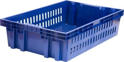 Ящик перфорированный 600×400×152, арт.: 403-2, объём 27, синий, код: 17741