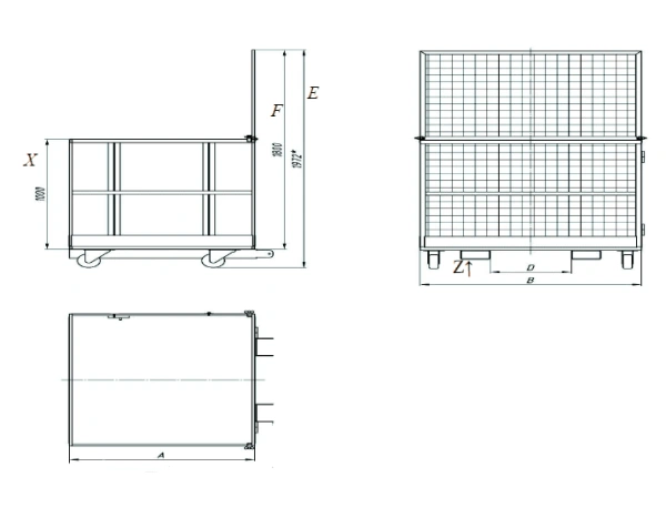 Монтажная платформа для погрузчика, ричтрака или штабелера 1000x800x1800 мм Оранжевый