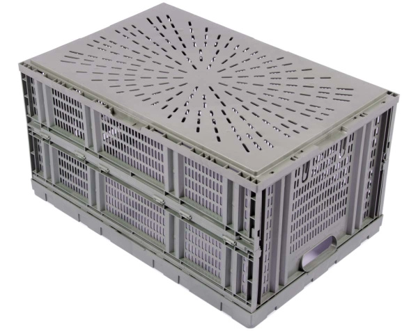 Складной ящик 600х400х310 перфорированный серый