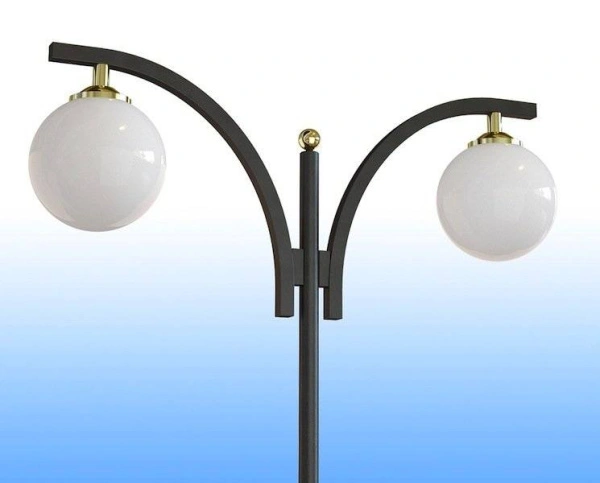 Стальной фонарный столб Т-15-2 со светильником 3,26 м