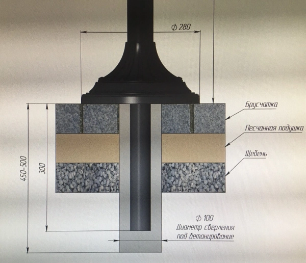 Тротуарный столбик «Эконом» 700 мм