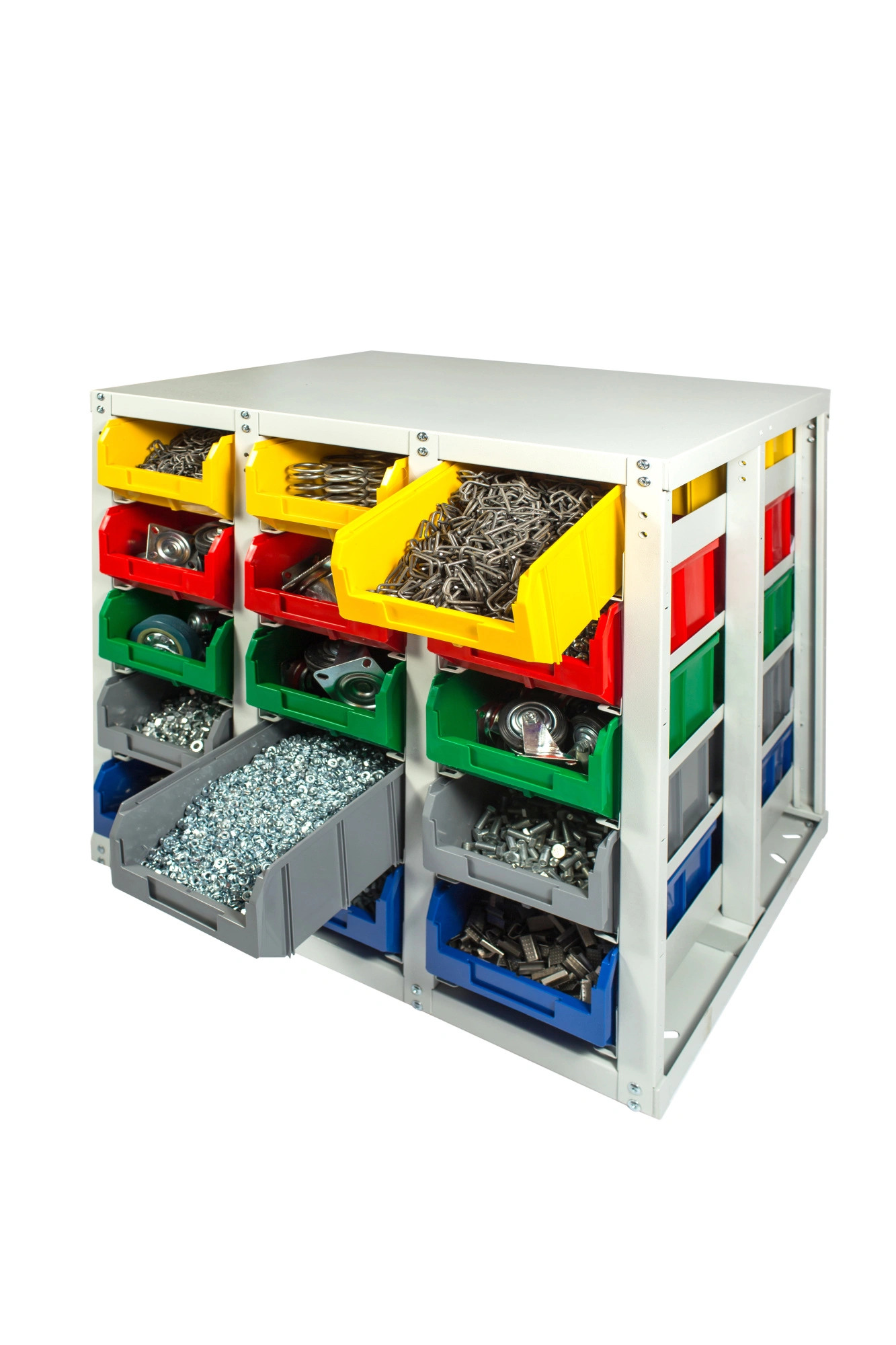 Стеллаж с направляющими Стелла-техник V3-30 стационарный, двусторонний, 30 ячеек c ящиками