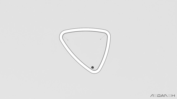 Треугольный светильник TRIANGOLO SOFT PRO S 6000K 45W, корпус черный