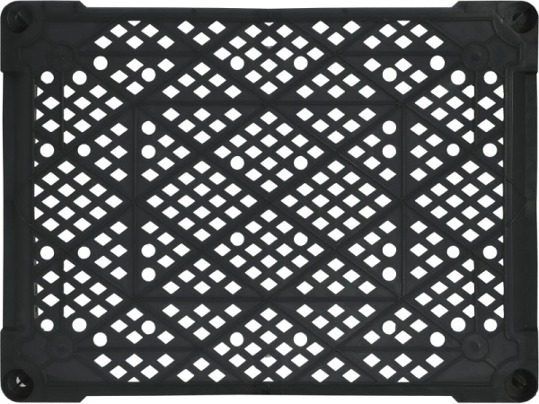 Ящик перфорированный 400×300×110, арт.: 101, объём 9, чёрный, код: 13154